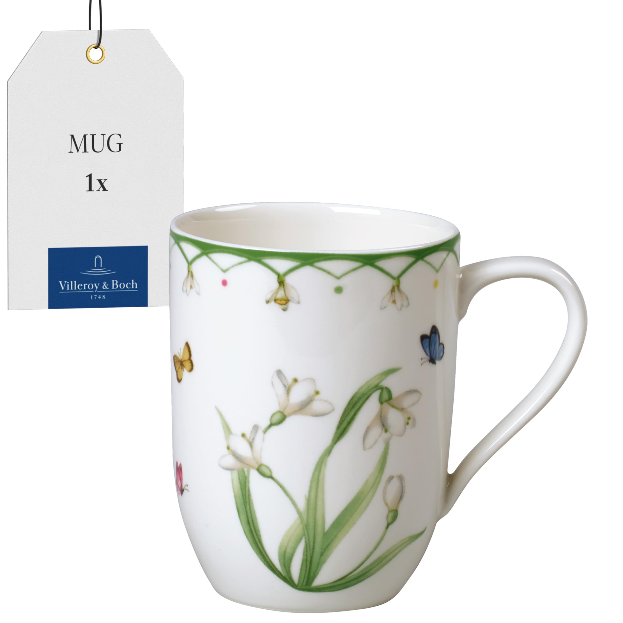 Villeroy & Boch – Colourful Spring Cup with Handle, Dishwasher Safe, Microwave Safe, Easter Decorations Home, Easter Gifts for Adults, Coffee Mug, Ceramic Cup for Tea, Premium Porcelain