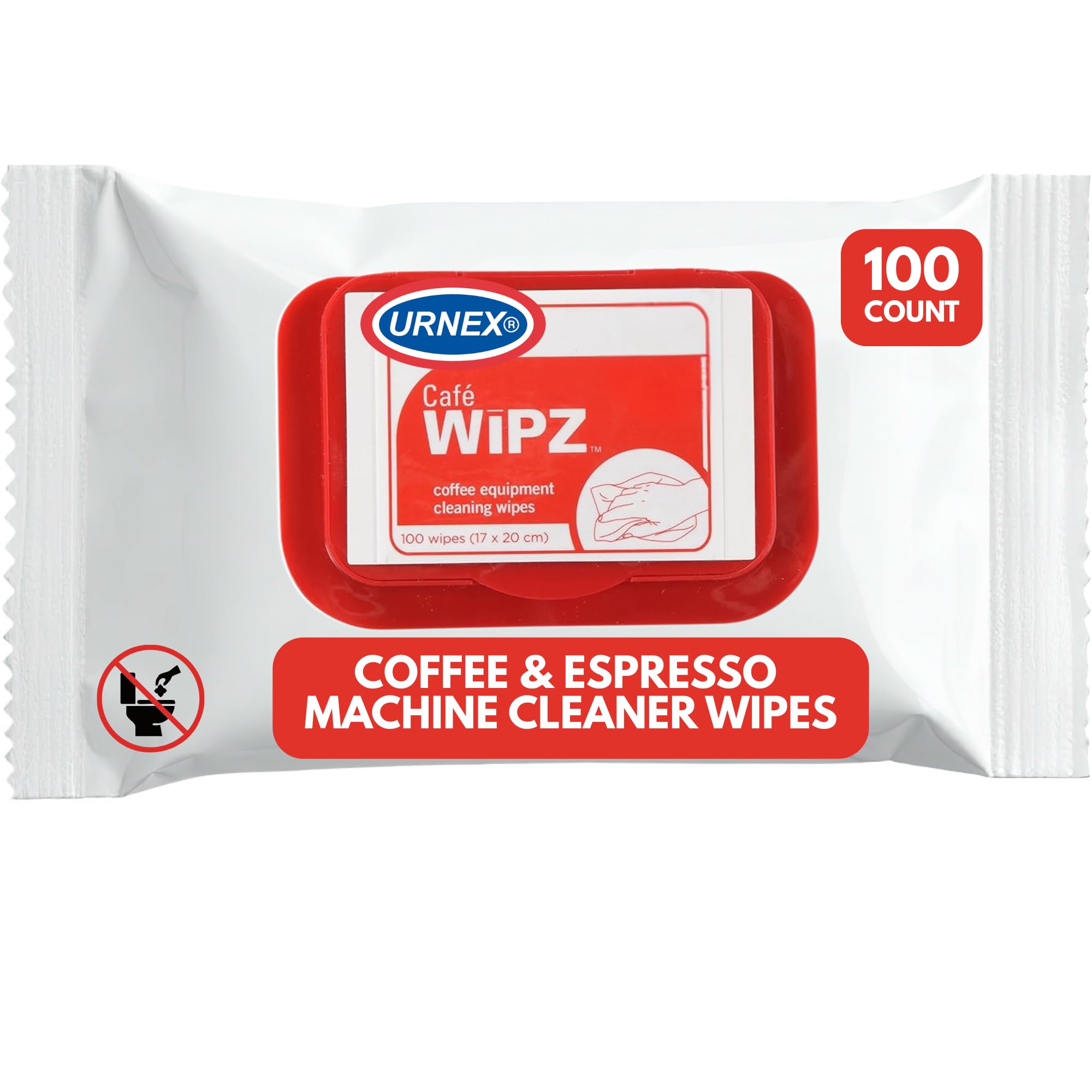 Urnex Café Wipz Coffee Equipment Cleaning Wipes (Pack of 100)