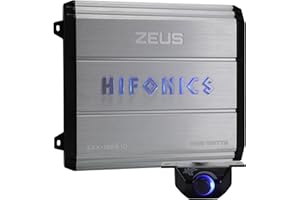 Hifonics Zeus ZXX 1200 Watt Max Class D Monoblock Car Audio Amplifier Amp with Bass Knob and Remote, Variable Crossovers, ZXX-1200.1D, Silver