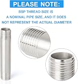 ERGAOBOY 2 Pcs 100mm 1/2 Inch BSP Nipple Cast Pipe 304 Stainless Steel view 4