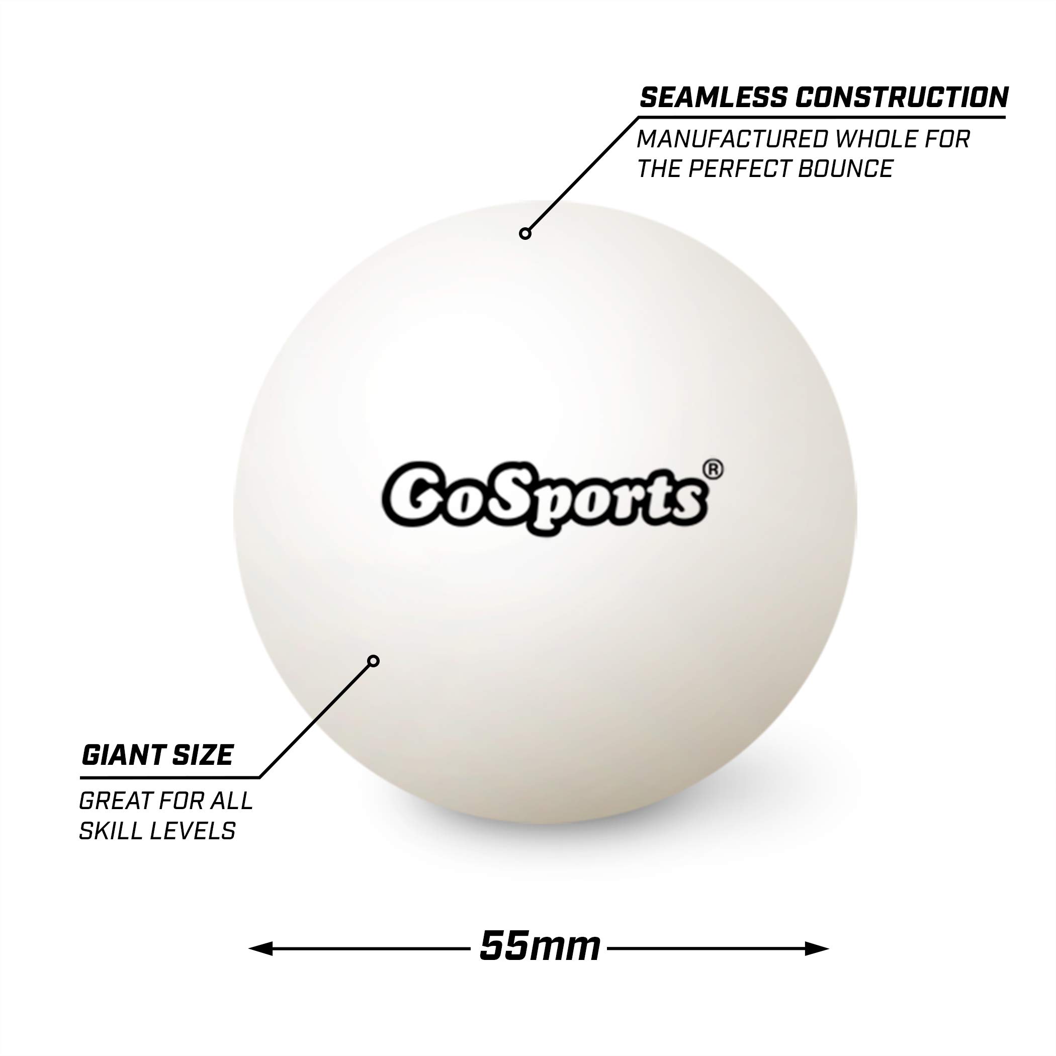 GoSports 55mm XL Table Tennis Balls 12 Pack - Jumbo Table Tennis Balls for Training or Other Toss Games