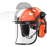 TOOLIOM Chainsaw Helmet with Face Shield and Ear Muffs, Forestry Safety Helmet, ANSI Z89.1 Certified Arborist Helmet, Chainsaw Safety Equipment (with Anti-Fog Goggles)