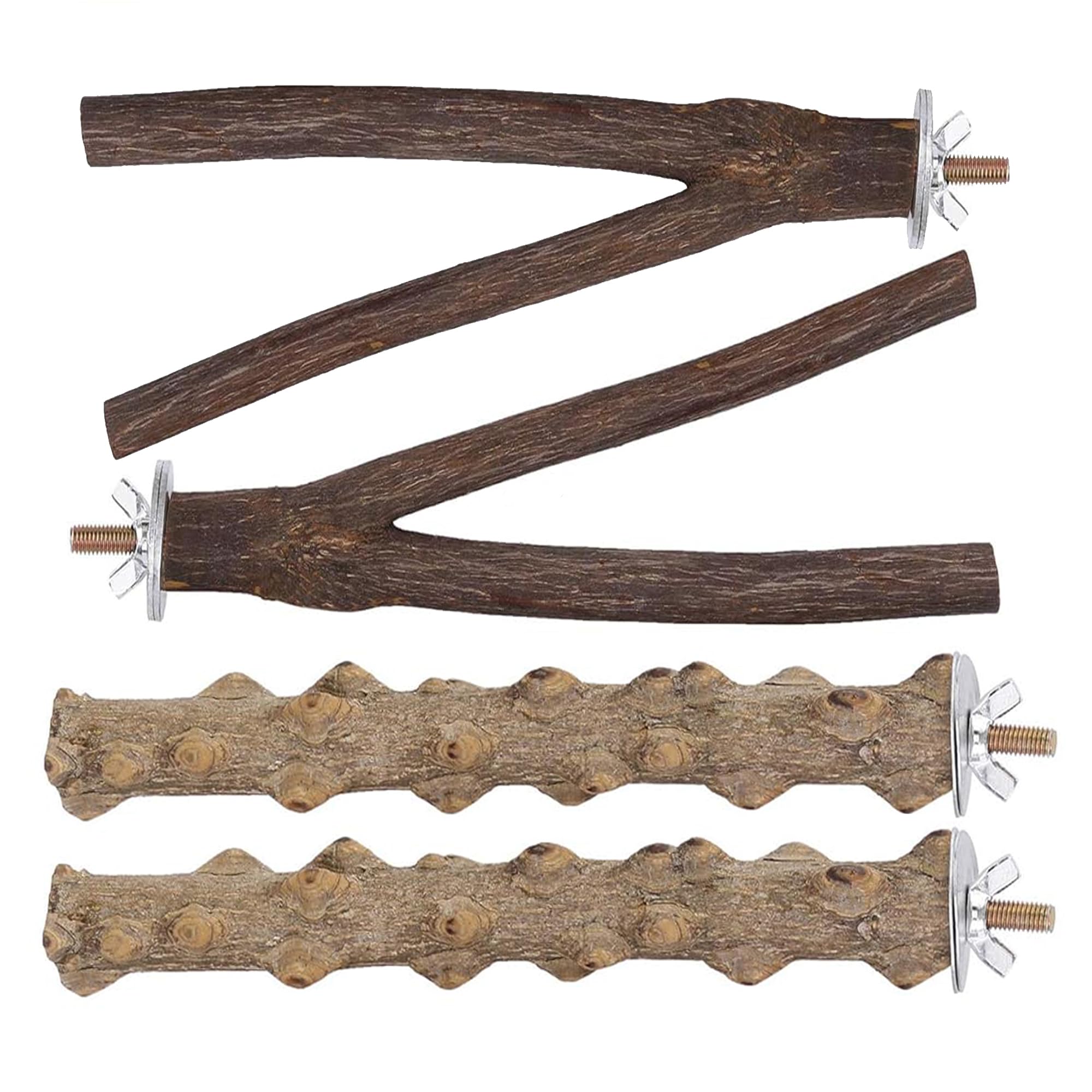 Photo 1 of Mogoko 4 Pcs Bird Perches Parrot Stand Natural Wood Perch Parakeet Toys Bird Cage Accessories for Conure Supplies Budgie Platform