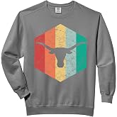 Retro Texas Bull Longhorns T-Shirt Comfort Colors Adult Sweatshirt