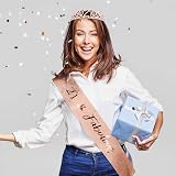 Fowecelt 21st Birthday Tiara and Sash Rose Gold Crystal Kit view 3