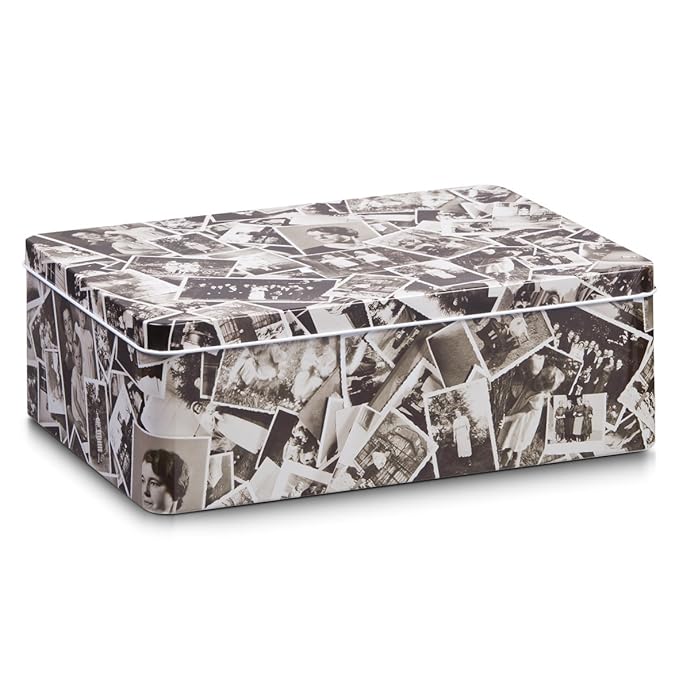 Zeller Photos Storage Box, Metal, MultiColour, 31 x 22.5 x 10 cm