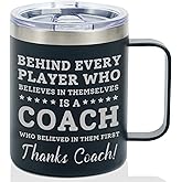 Onebttl Coach Gifts, Funny Gift Idea for Appreciation, Christmas, Birthday, 12oz Stainless Steel Insulated Travel Coffee Mug - Thanks Coach, Black, BS-COACH-MUG12-BELIEVE