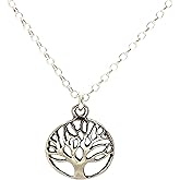 Tree of Life Pendant Necklace for women, Sterling silver 925 round small pendant, Dainty necklace for girls, Silver family tree pendant, Everyday necklace