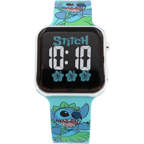 Montre Lilo Et Stitch LAS4070 - Affichage LED Numérique, Bracelet Imprimé - Garantie 1 An