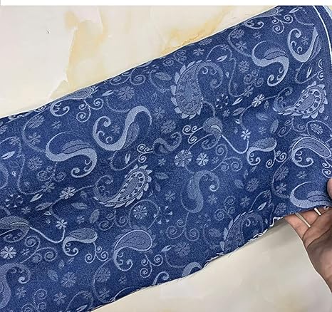 Amazon Co Jp ジャカードデニム布生地 和柄 ジャガード生地花柄可愛い 裁縫 手作り製作 おしゃれ 衣装材料 縫製用大人服 子供服向け手作り 裁縫 Diy 衣装材料 洋服ドレスワンピース エプロンや小物雑貨 Size 4m Color 青い ホーム キッチン