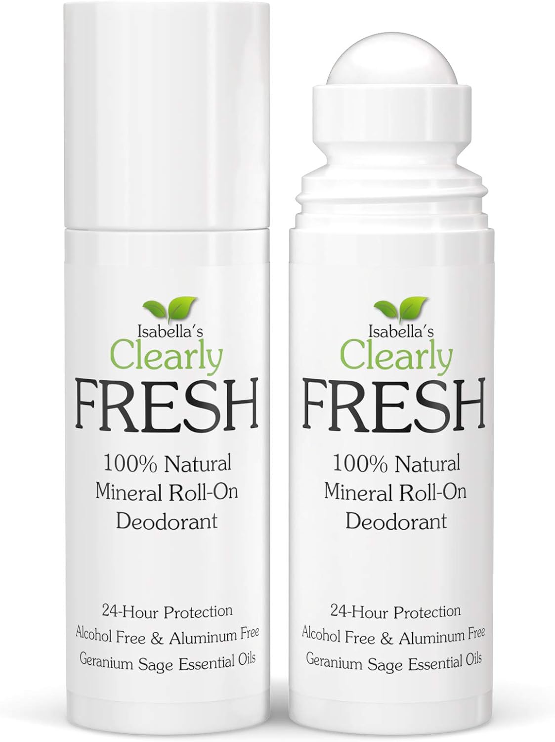 Clearly FRESH Natural Magnesium Roll On Deodorant I 24 hour Protection I Unisex I For Sensitive Skin with Aloe Vera, Argan Oil I No Aluminum, Parabens or Alcohol I Geranium Sage(90 ml) (1 Pack) - Image 4
