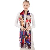 XINYUN Women's Fashion Scarf with Art Printed Tassel Soft Cashmere Warm Large Blanket Wrap Shawl for gift
