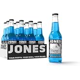 Jones Soda Co. Blue Bubblegum Flavor | 12-Pack | The Original Craft Soda | Made with Pure, 100% Cane Sugar | Pop Beverages/Soft Drinks | 12 Oz Glass Bottles