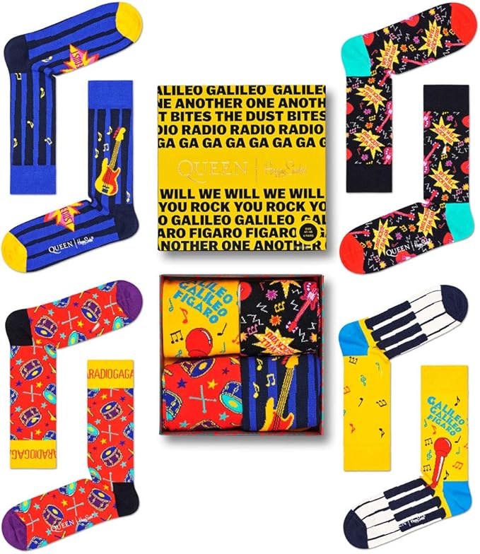 Queen Socks 4 Pack Gift Box from Happy Socks (One Size) at Amazon Men’s