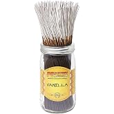 Wild Berry Vanilla 11-Inch Incense Sticks, Hand Dipped, 100 Count | Vanilla Bean and Sweet Maple Syrup Scent, Premium Incense Sticks, Home Fragrance Aromatherapy, USA made, 100 Count