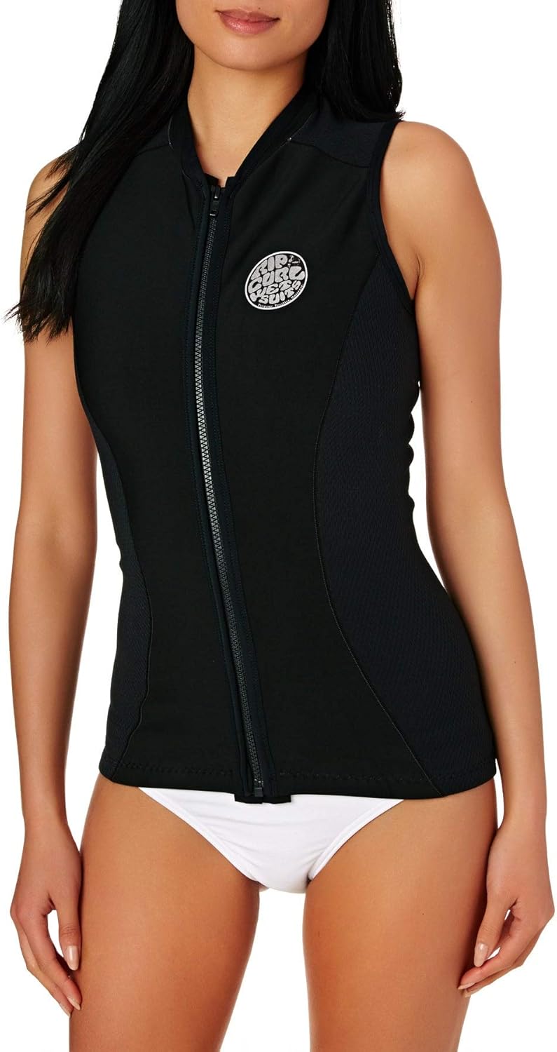 1mm RIP CURL Womens G Bomb 1MM Sleeveless Vest Top In Black Strong