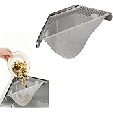 LEIAIRUI Metal Kitchen Sink Corner Strainer &ndash; 100PCS Filtering Mesh Bags Included &ndash; Triangle Filter Basket for Food Scraps &ndash; Adhesive Mount Sink Drain Catcher for 90&deg; or Rounded Corners (Grey)