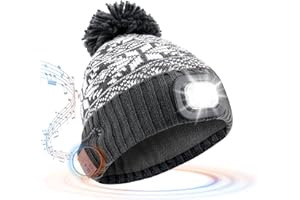 Globalstore Bluetooth Beanie Hat with Light, Fleece Bluetooth Hat Usb Rechargeable 4 Led Headlamp Cap, Beanie with Bluetooth 