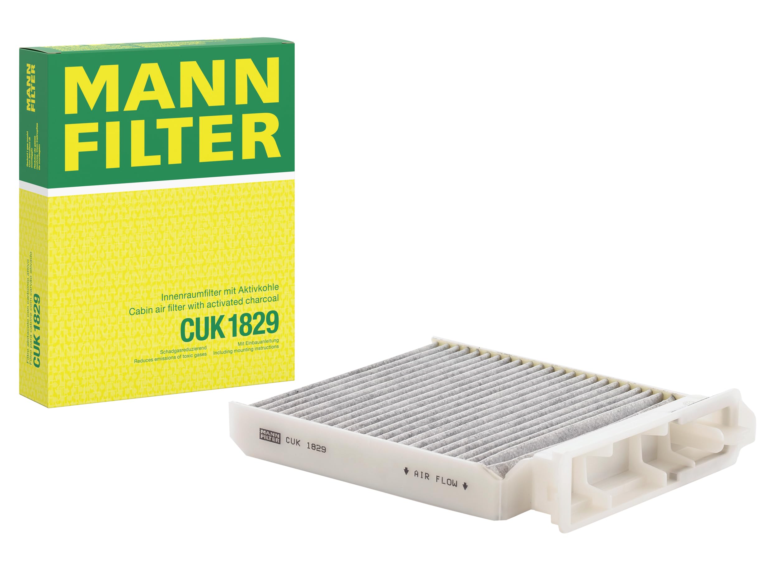 MANN-FILTER CUK 1829 Cabin Air Filter - Pollen Filter with Activated Carbon - for Cars + Transporters