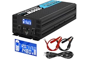 PRERUNER New Upgrade 1500W Primary Sump Pump Battery Backup System, Auto Switches for Continuous Sump Pump Operation, LCD Display, Dual Cooling Fans Ultimate Quiet Home Defender (Upgrade 1500W LCD-Black)