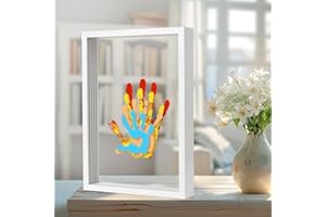 ALHROEUO Family Handprint Kit, DIY Baby Hand Print Kit - New Parent Gifts Ideas Hand and 4 Sheets Footprint Keepsake Kit with Baby-Safe Paint