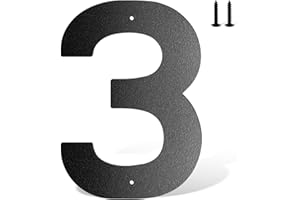 USENUMBER 6 Inch Metal House Number, Metal Letters, House Address Number, House Numbers For Outside, Mailbox Numbers For Outside, Black Modern Metal Numbers And Letters(3)