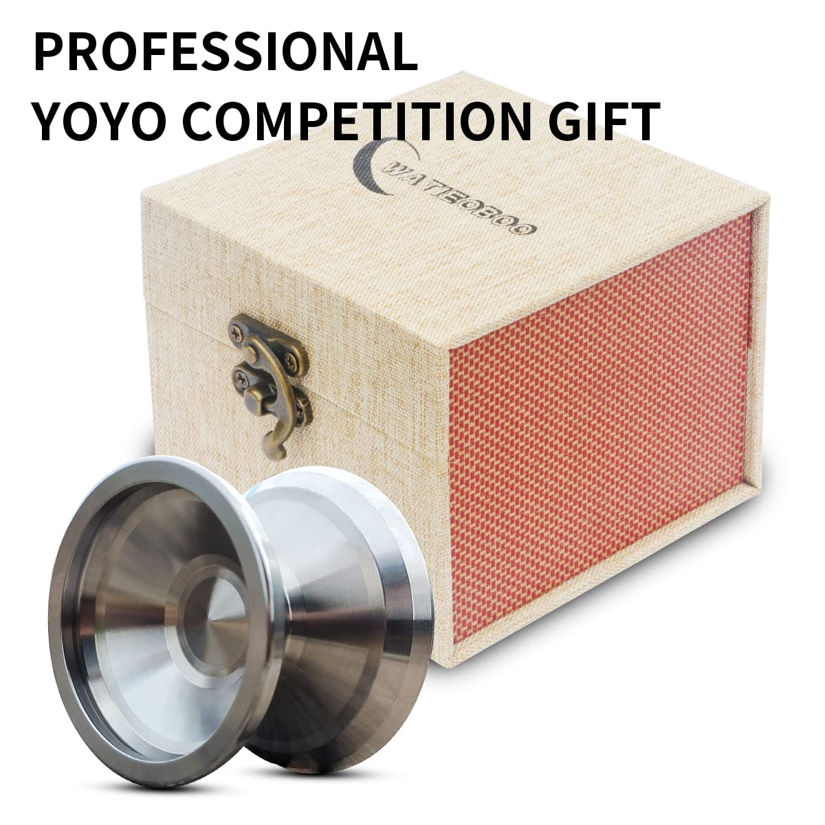 WATIEOBOO Ti Yo-Yo Professional Aviation-Grade Titanium Alloy Metal Yoyo Unresponsive Titanium Metal Yoyo for Adults Intermediate-Advanced Players with High-Precision Bearings-ModelWT-01