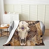 jejeloiu Cow Skull Flannel Fleece Blanket Throw 50
