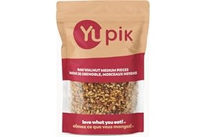 Yupik Raw Walnuts, Medium Pieces, 1 kg, Kosher, Gluten-Free, Vegan, Chopped Nuts, Unsalted, Unroasted, Source of Omegas, Heal