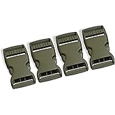 4 Pcs Army Green Buckles for Straps 1 inch Plastic Belt Buckle 25mm Dual Adjustable No Sewing Quick Side Release Plastic Buckle Clips for Backpack Outdoor Paracord Bracelets Pet Collar Craft