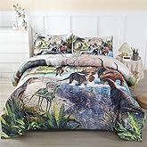 WINLIFE Dinosaur Twin Comforter Set Kids Bedding T-Rex 3D Jurassic Dinosaur Comforter Set for Boys Teen, Soft Lightweight Children Bed Sets (3 Pieces, Twin)