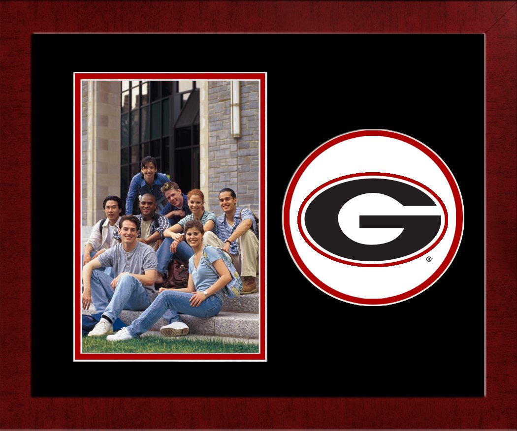 Campus Images NCAA Georgia Bulldogs Spirit Photo Frame - Horizontal 5x7 Opening, Wood Frame (9.625x11.625 In)