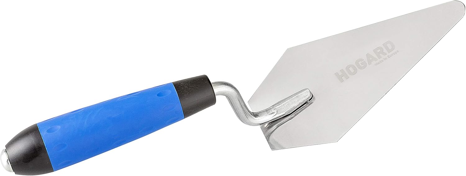 HOGARD Pointing Brick Trowel Stainless Steel Premium Bricklaying Tool with Hammer End Made in EU