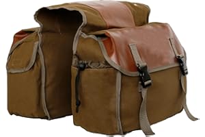 UNISTRENGH Updated Bike Pannier Bags Canvas Cycling Equipment Pack Multifunctional Messenger Rear Seat Trunk Carrier Bag Bicycle Shelf Pack Saddle Bag for MTB, Riding, Bike Touring