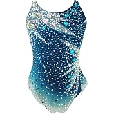 LIUHUO Sleeveless Rhythmic Gymnastics Leotard Girls Women | Competition Costume, Sparkly Rhinestones,Stretchy Breathable Fabric,Supports customization,Comfortable,Wider strap