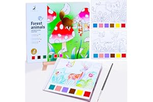 BAOXUE Water Coloring Books For Kids Ages 3 4 5 6 7 8,Pocket Watercolor Painting Book For Toddlers,Arts And Crafts For Boys Girls,Paint With Water Colors Book Kit,Kids Travel Art Set Ages 2-4