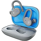 Skullcandy Push Active True Wireless in-Ear Bluetooth Earbud, Use with iPhone and Android with Charging Case and Mic, Great for Gym, Sports, and Gaming, IP55 Water, Dust Resistant - Grey/Blue