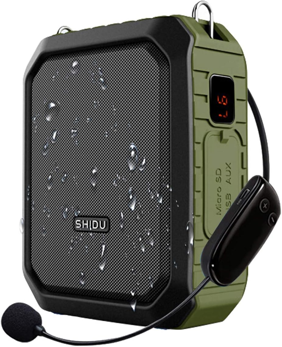 SHIDU 18W Wireless Voice Amplifier Bluetooth Speaker with UHF Headset Mic IPX5