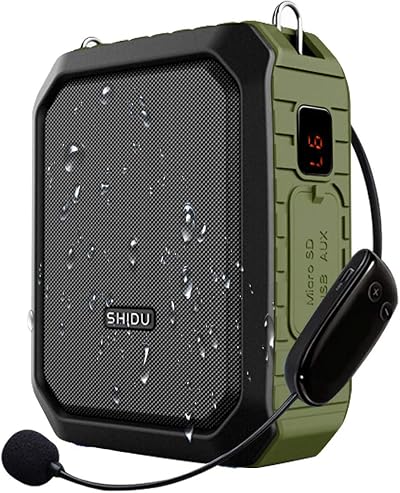 SHIDU 18W Wireless Voice Amplifier Bluetooth Speaker with UHF Headset Mic IPX5