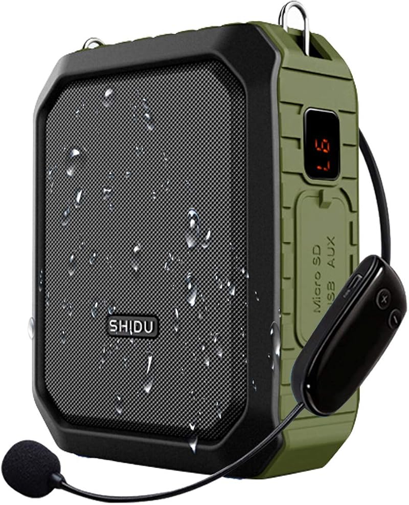 SHIDU 18W Wireless Voice Amplifier Bluetooth Speaker with UHF Headset Mic IPX5