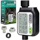 CROSOFMI Sprinkler Timer,Water Timer with 3 Separate Watering Programs and Rain Auto Sensor Function,Garden Lawn Hose Faucet 