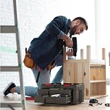 Keter Stack n' Roll 2 Drawer Tool Storage Box Black view 2