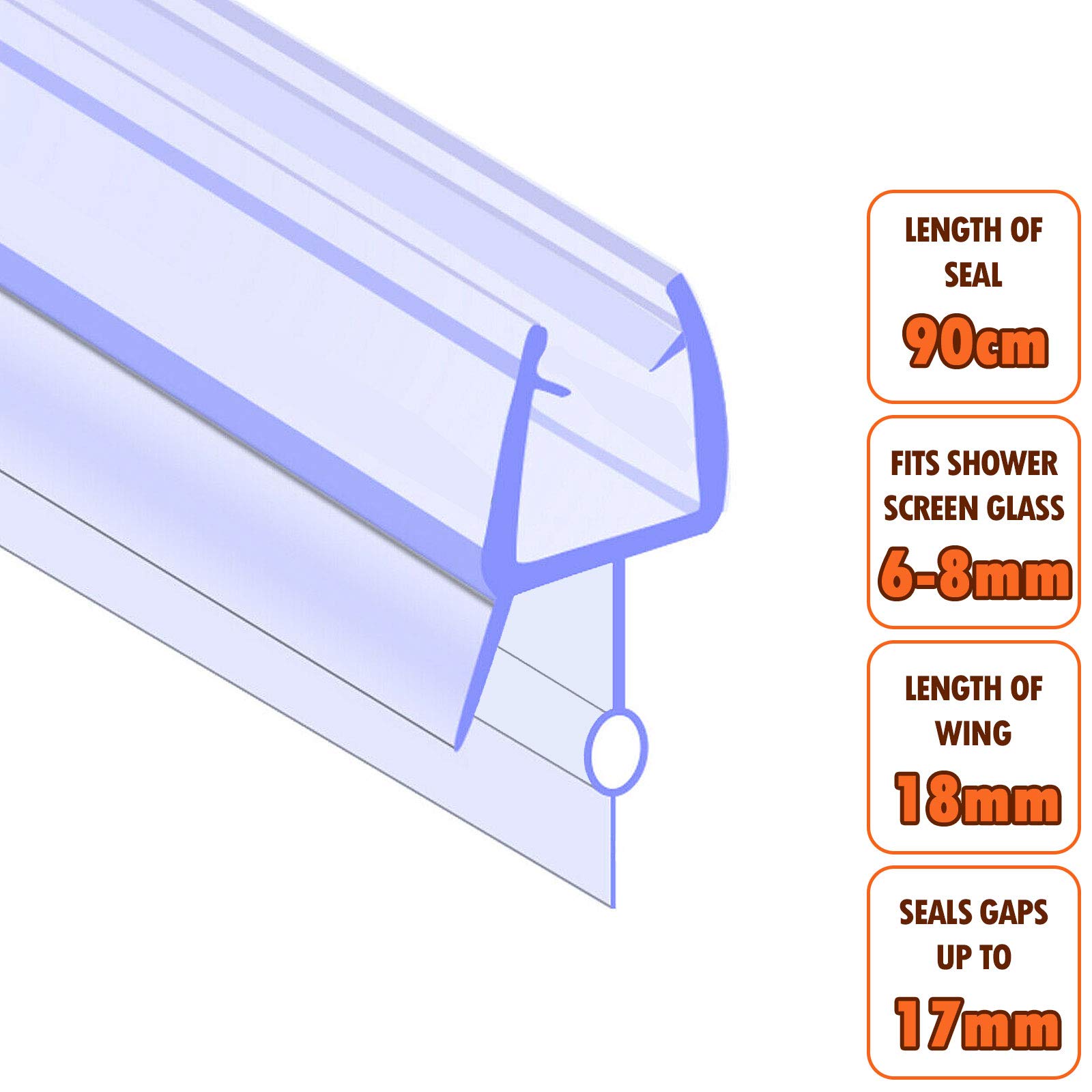 Buy ECOSPA Bath & Shower Screen Seal for 68 mm Straight Glass Shower