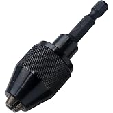 NEIKO 20753A Keyless Drill Chuck for Impact Driver, Chuck Conversion Adapter, 1/4&rdquo; Hex Shank, Convert Cordless Screwdrivers into Power Drills in Seconds, For Round-Shank Drill Bits, No Keys Needed