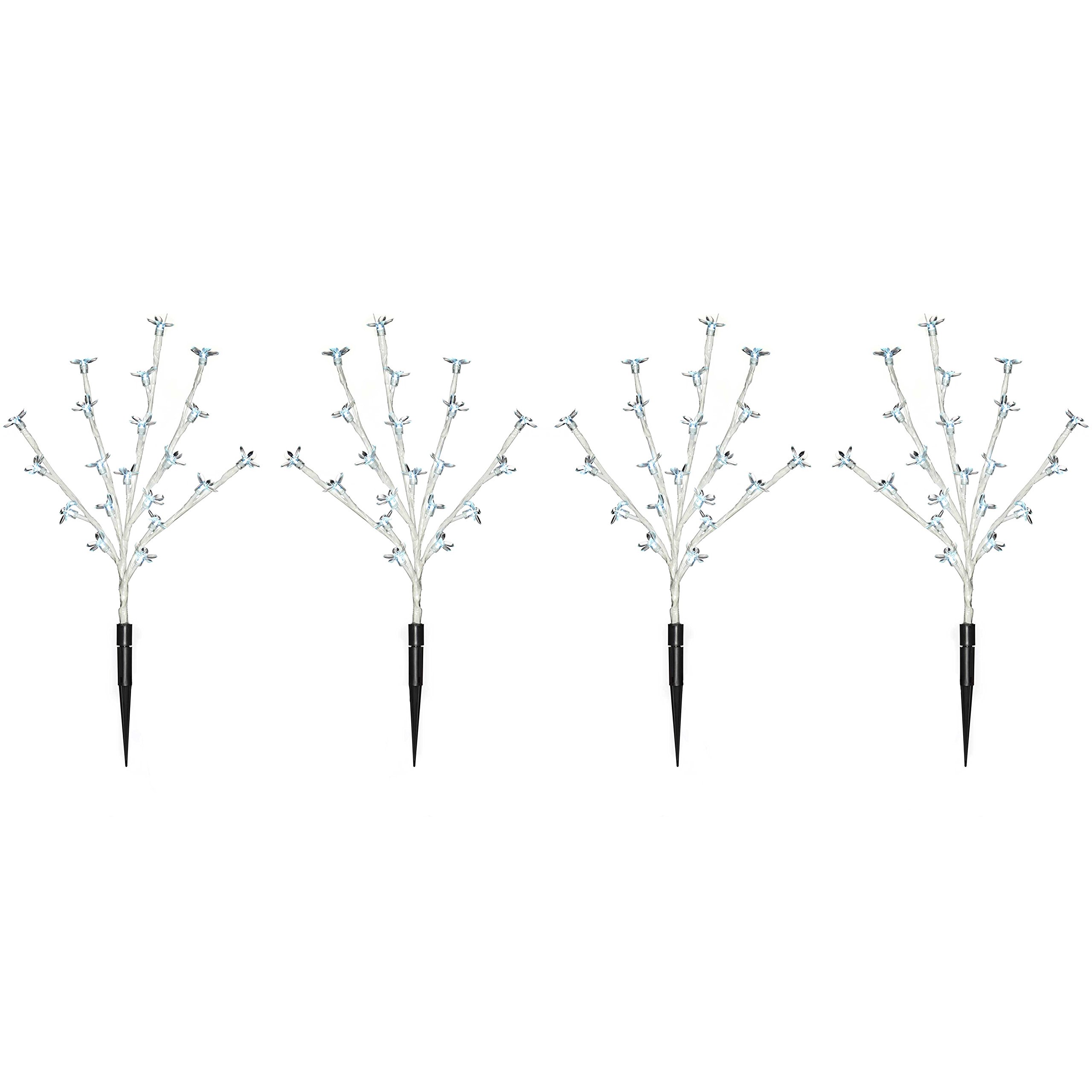 WeRChristmas WRC-3181 Cherry Blossom Tree Pathway Christmas Lights with 80-LED, 30 cm - White, Set of 4