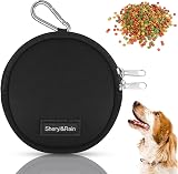 Sheryl&Rain Small Dog Treat Bag 4.72 Inch Round Zipper Carabiner Hands-Free