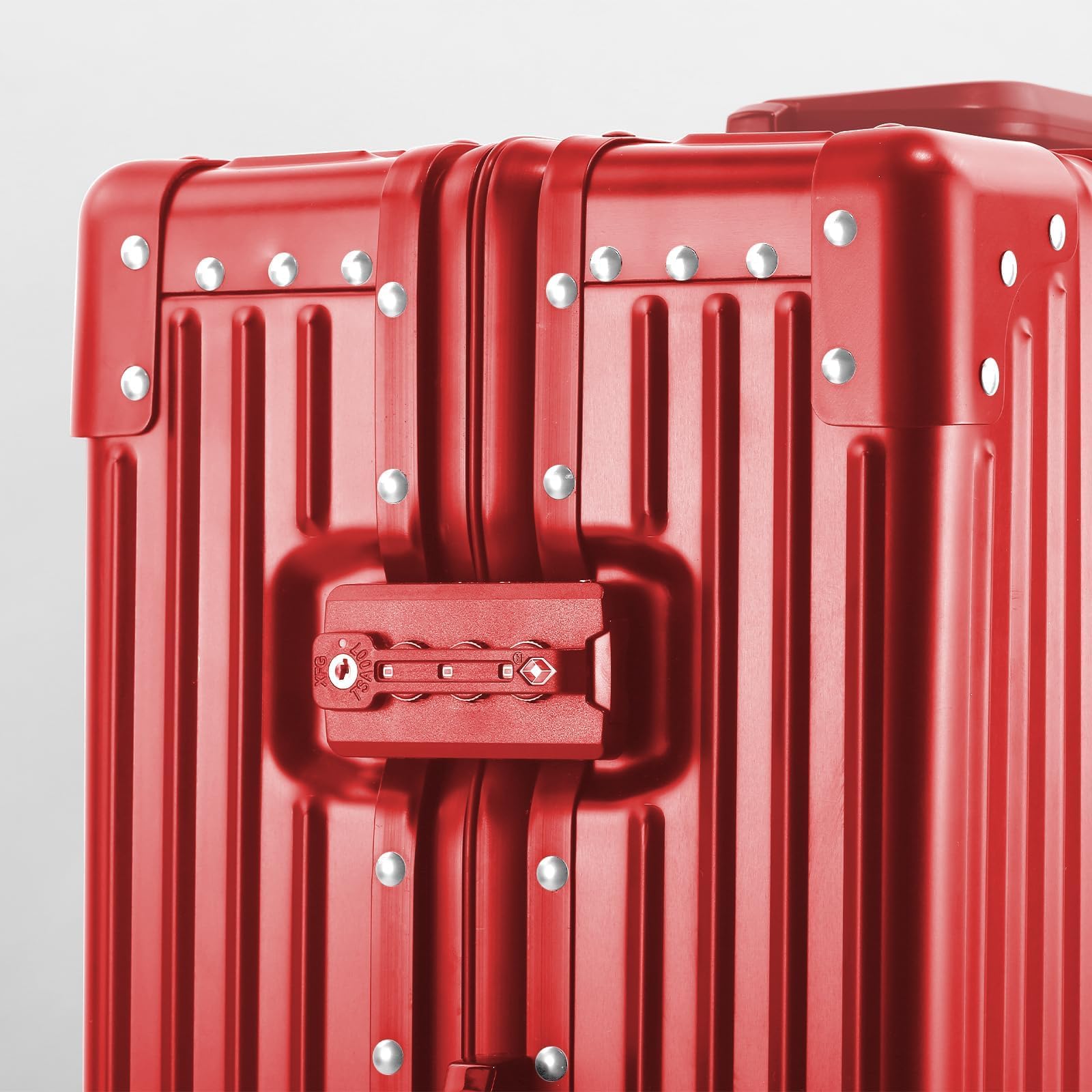 All Aluminum Carry On Luggage with Cup Holder TSA Lock, 22x14x9 Airline Approved Carry-On Hardside Suitcase with Spinner Wheels(20-lnch) (RED)