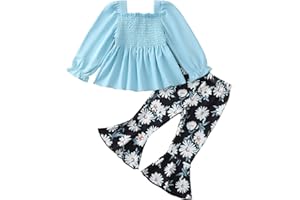 Kucnuzki Baby Girl Clothes Toddler Girl Outfits Fall Winter Long Sleeve T Shirts Top Flare Leggings Pants Kids Clothing