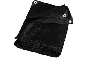 AIMFIKIOR 90% Black 6 ft X 8 ft Heavy Duty Shade Mesh Tarp Shade Cloth Taped Edge with Grommets for Outdoor Plant Cover Patio Tomatoes Barn Kennel Greenhouse