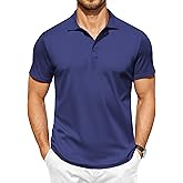 COOFANDY Men Polo Shirts Short Sleeve Quick Drying Athletic Collared Golf Shirts Moisture Wicking Tees